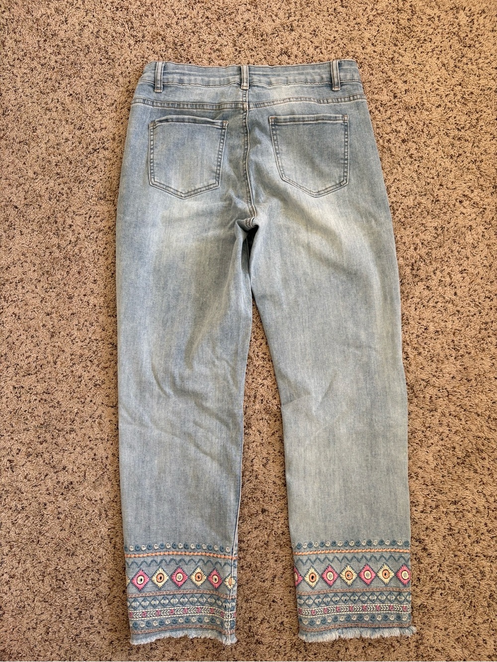 Charlie B Light Wash Embroidered Hem Women's Jeans - Picture 3 of 3